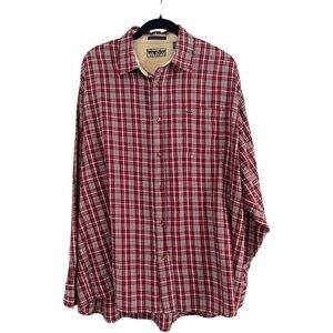 Wrangler Hero Men’s Plaid Button Down Shirt